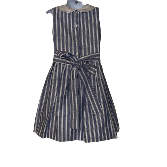 Vintage Vive La Fete Sailor Dress Toddler Girls 4T Smocked Sailboat Sleeveless - Picture 6 of 10